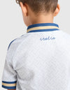 Italia Completino Away 2026 Bambino - Dettaglio Scritta Italia in Corsivo sul Retro del Colletto