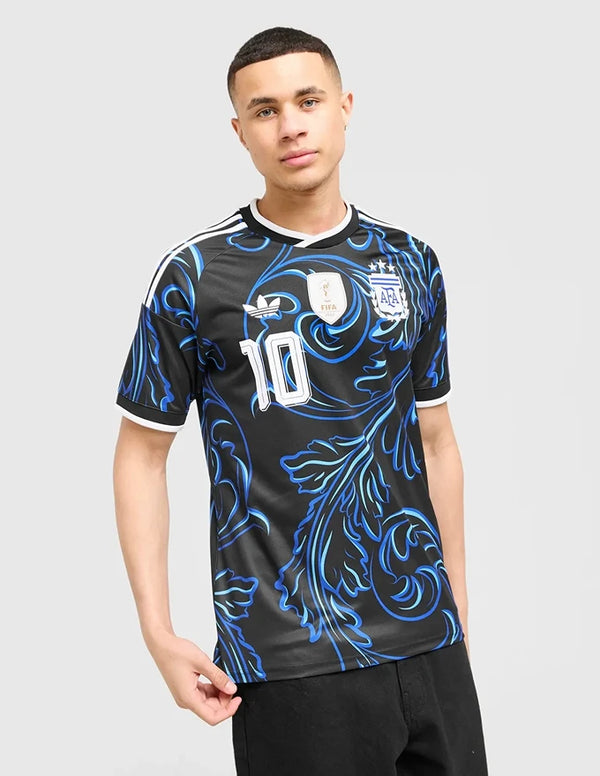 Argentina Maglia Away 2026 Adidas Originals Nera con Arabeschi Blu | Provehito