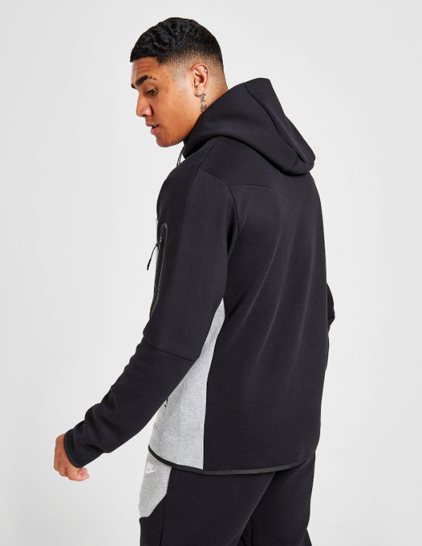 Nike Tech Tuta Fleece Full Zip Nero e Grigio | Provehito