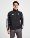 Giacca Juventus Anthem Home 2026/2027 Adidas nera con 3-Stripes bianche, vista frontale