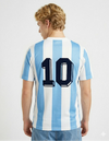 Retro maglia Argentina Home 1986 Le Coq Sportif con strisce biancocelesti vista posteriore
