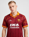 Dettaglio maglia AS Roma Home 1999/2000 Diadora con stemma Lupa e pattern all-over tono su tono