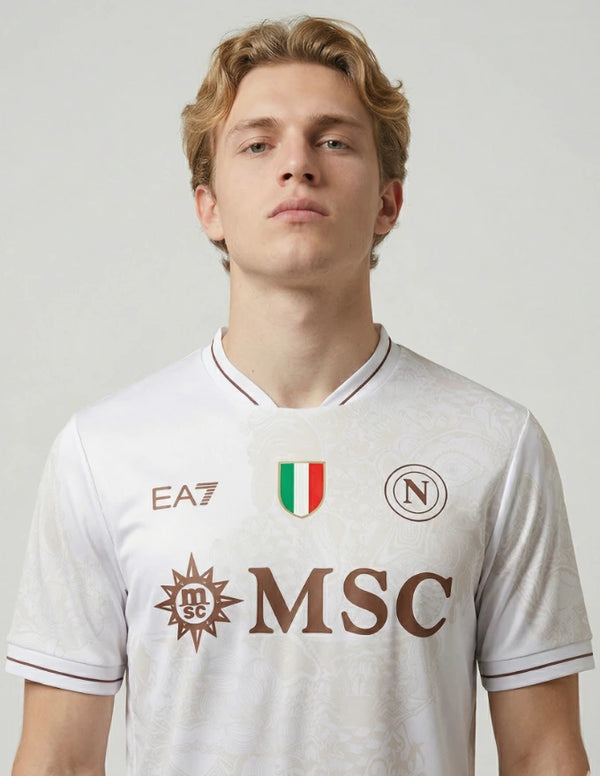 maglia napoli away 2025 2026 ea7 dettaglio stemma scudetto msc