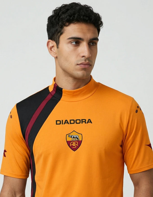 maglia roma terza 2005 2006 diadora dettaglio stemma colletto mock neck