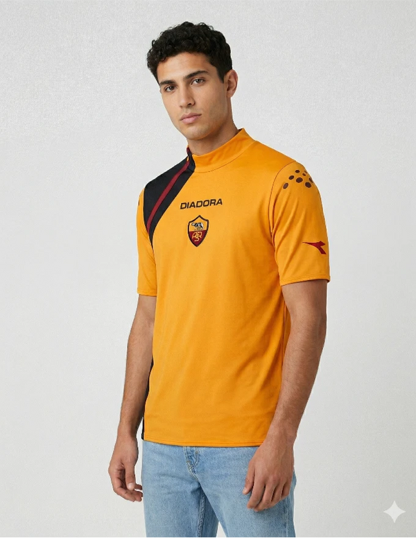 maglia roma terza 2005 2006 diadora arancio fascia nera bordeaux