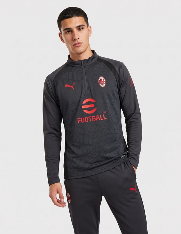 Tuta Allenamento AC Milan 1/4 Zip Antracite 2026/2027 Puma, top e pantalone coordinati