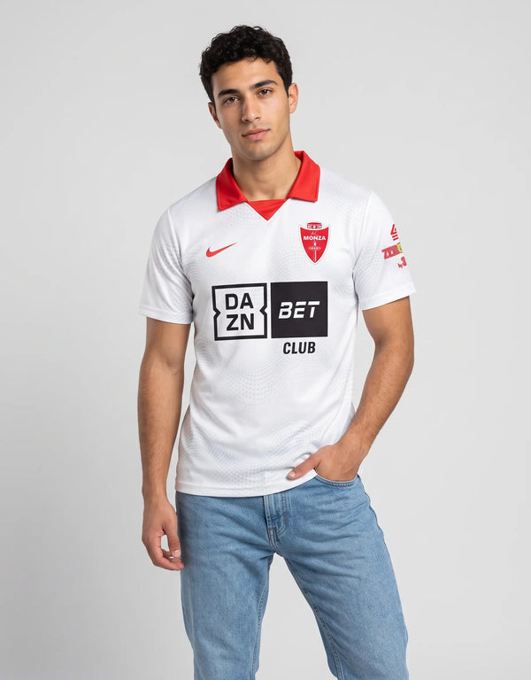Maglia Away Monza 2026/2027 Nike bianca colletto rosso – fronte