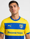 Maglia Away Parma 2026/2027 Puma stemma e sponsor Prometeon – dettaglio