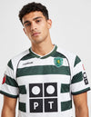 Maglia Home Sporting Lisbona 2002/2003 Reebok bianco-verde – dettaglio stemma e colletto a V