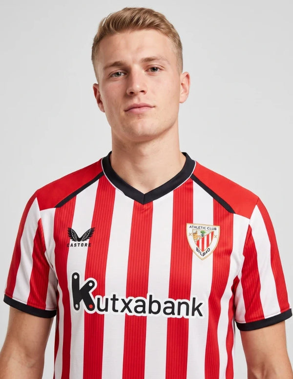 Maglia Home Athletic Bilbao 2026/2027 Castore – dettaglio collo e stemma