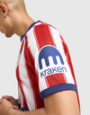 Manica della maglia Atletico Madrid Home 2026/2027 con logo sponsor Kraken