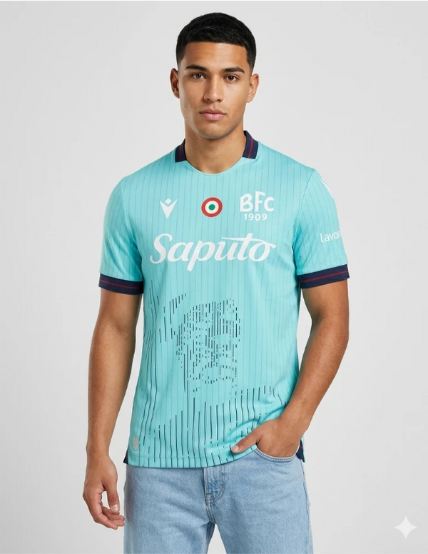 Bologna Maglia Terza Third 2025/2026 Macron - Vista Completa con Artwork Grafico Nettuno