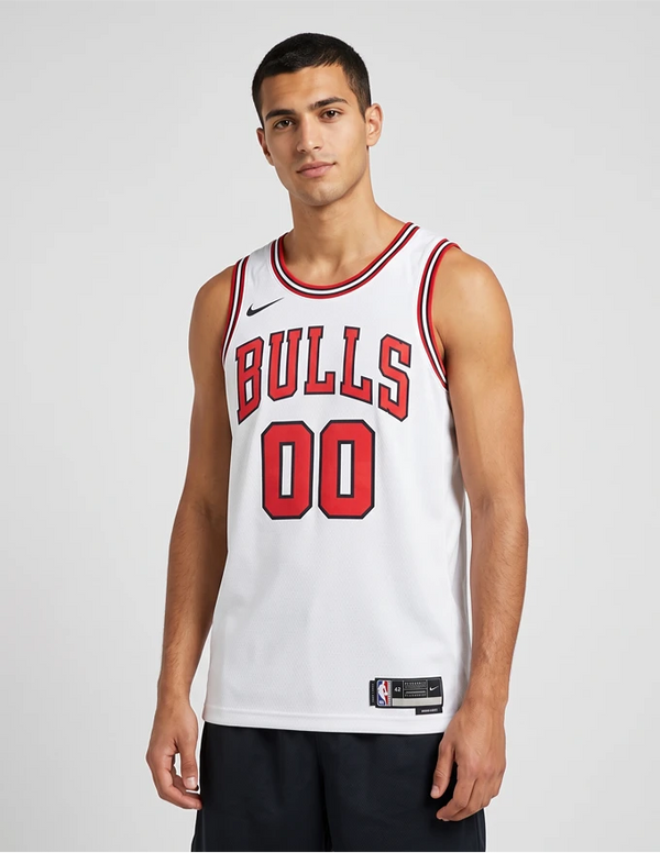 Canotta Chicago Bulls Association Edition Swingman Nike bianca vista frontale