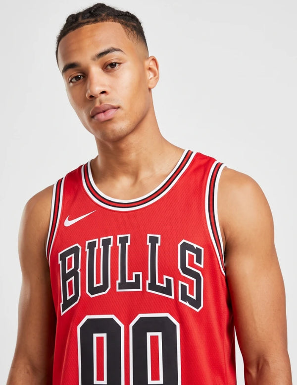 Canotta Chicago Bulls Icon Edition Swingman Nike rossa dettaglio