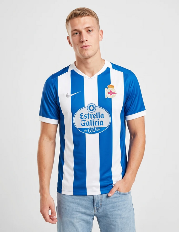 Maglia Deportivo La Coruña Home 2026/2027 Nike blu e bianca a righe con sponsor Estrella Galicia
