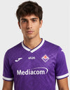 Maglia Fiorentina Home 2026/2027 Joma viola con motivo damascato stemma giglio e sponsor Mediacom