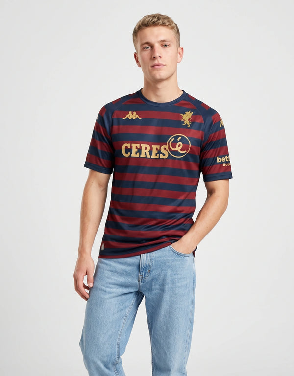 Terza maglia Genoa 2026/2027 Kappa rossoblu oro – fronte