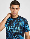 Dettaglio Inter maglia pre match 2025/2026 Nike con logo IM e pattern all-over blu elettrico