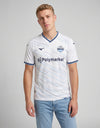 Seconda maglia Lazio 2026/2027 Mizuno bianca stemma aquila – fronte