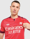 Dettaglio stemma Olympique Lyonnais e logo Adidas Originals sulla Maglia Away 2026/2027