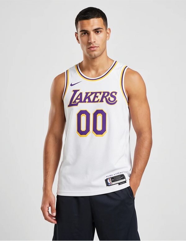 Canotta Los Angeles Lakers Association Edition Swingman Nike bianca vista frontale