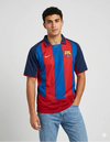 Maglia Barcellona Home 2003/2004 Nike blaugrana con strisce larghe verticali e stemma FCB dorato