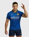 Maglia Italia Rugby Home 2025/26 azzurra Macron indossata - vista frontale