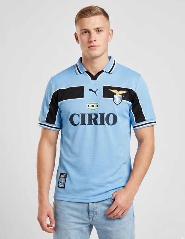 Maglia Lazio Home 1998/2000 Puma azzurra con fascia nera trasversale sponsor Cirio e aquila dorata