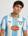 maglia lazio home europa 1999 2000 puma dettaglio stemma aquila del monte colletto giallo