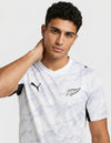 Dettaglio maglia Nuova Zelanda Home 2026 Puma con felce argentata e pattern grafico a spirali tono su tono