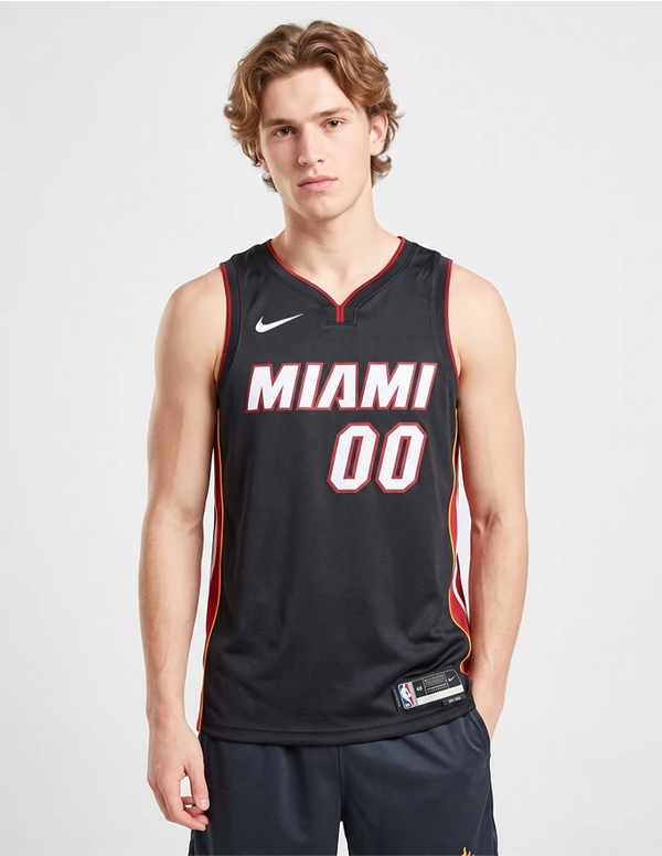 Canotta Miami Heat Icon Edition Swingman Nike nera vista frontale