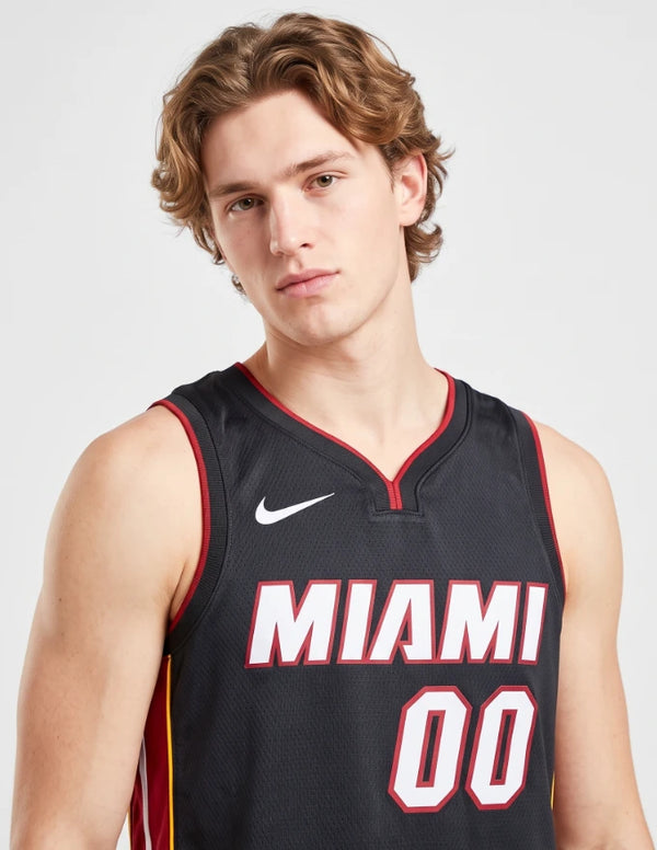 Canotta Miami Heat Icon Edition Swingman Nike nera dettaglio