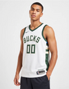Canotta Milwaukee Bucks Association Swingman bianca vista frontale