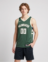 Canotta Milwaukee Bucks Icon Swingman verde vista frontale