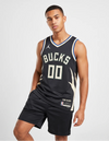 Canotta Milwaukee Bucks Statement Swingman nera vista frontale
