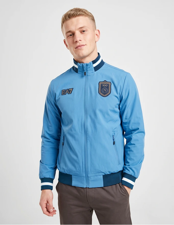 Felpa Napoli Polystretch Centenario Blu 2026/2027 EA7, vista frontale