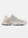 New Balance 9060 Sea Salt White vista laterale sneaker chunky panna con suola ABZORB