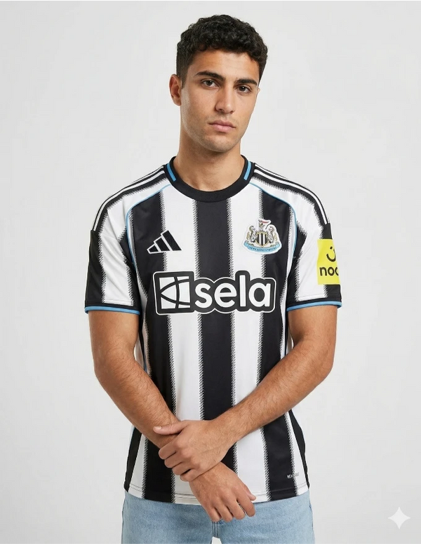 newcastle united maglia home 2025 2026 adidas strisce bianconere