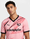 Maglia Home Palermo 2026/2027 Puma rosa – dettaglio collo e logo