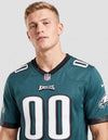 Dettaglio Maglia Philadelphia Eagles Home Game Nike con scritta Eagles e numero personalizzabile bianco