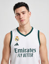 Canotta Real Madrid Basket 2026/2027 Adidas bianca verde rosa – dettaglio