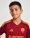 Dettaglio maglia Roma Home Bambino 2026/2027 Adidas stemma della lupa e maniche oro