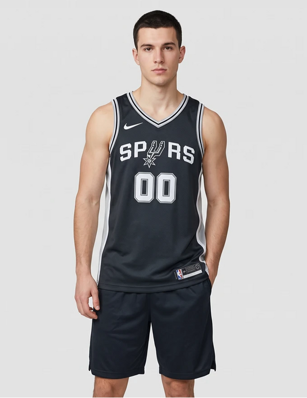 Canotta San Antonio Spurs Icon Swingman nera vista frontale